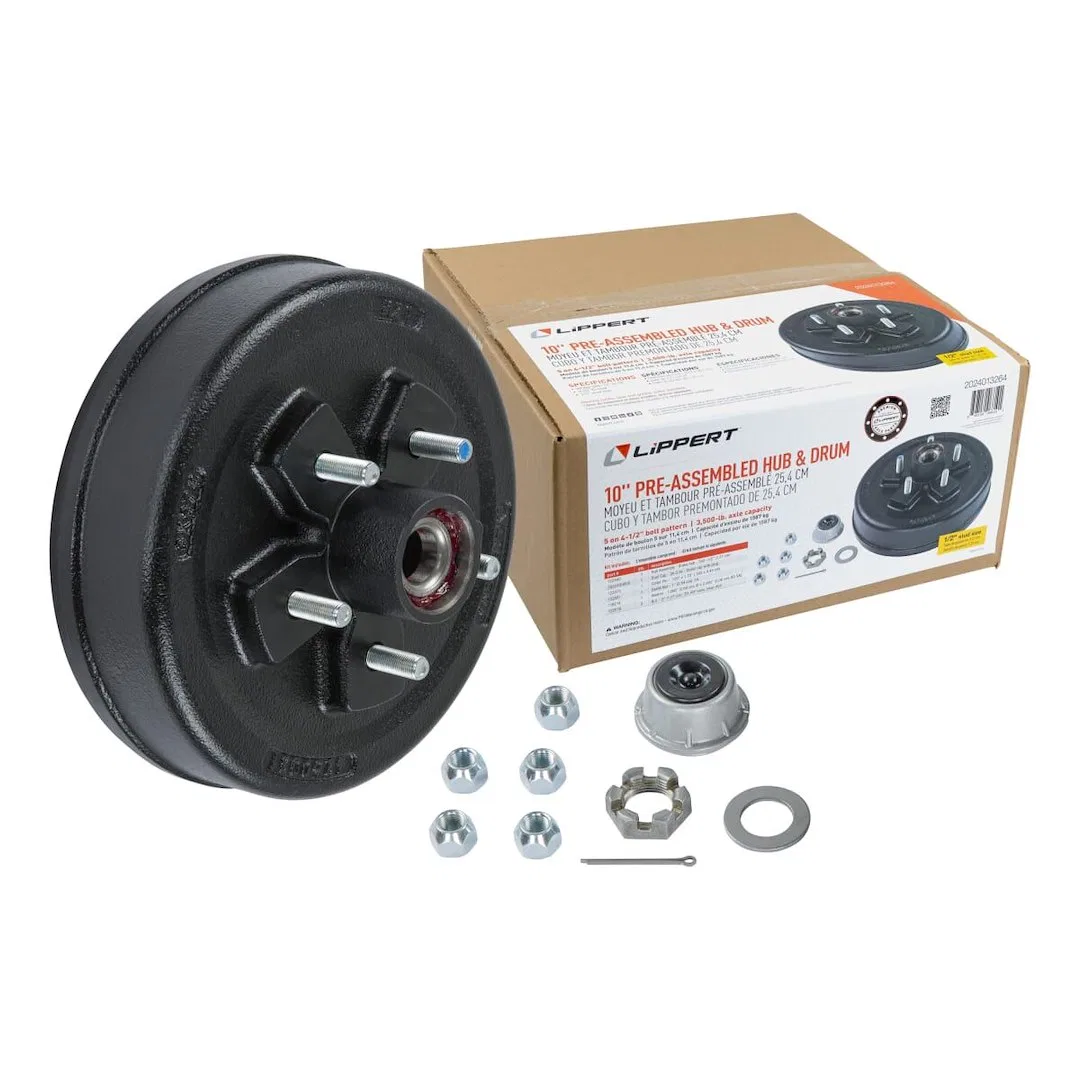 2024013264 – LIPPERT COMP Trailer Brake Hub Assembly, Hub And Drum Fits Lippert 3500 Pound Axle 5 x 4-1/2 Inch Diamet...